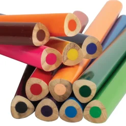 12 Named Chunky Triangular Colouring Pencils
