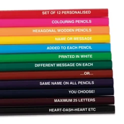 12 Personalised Colouring Pencils