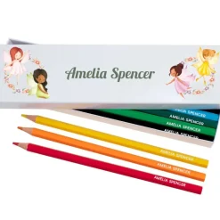 Box of 12 Named Colouring Pencils - Fairies