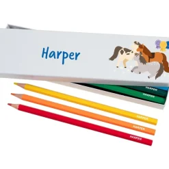 Box of 12 Named Colouring Pencils - Ponies