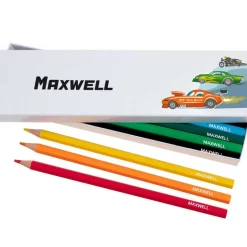 Box of 12 Named Colouring Pencils - Crazy Cars