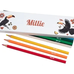 Box of 12 Named Colouring Pencils - Toucans