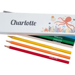Box of 12 Named Colouring Pencils - Ocean Life