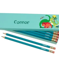 Box of 12 Named HB Pencils - Dinosaurs