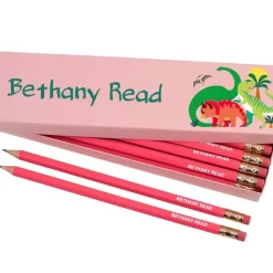Box of 12 Named HB Pencils - Dinosaurs