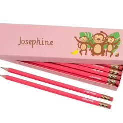 Box of 12 Named HB Pencils - Cheeky Monkey