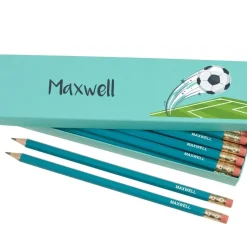 Box of 12 Named HB Pencils - Football