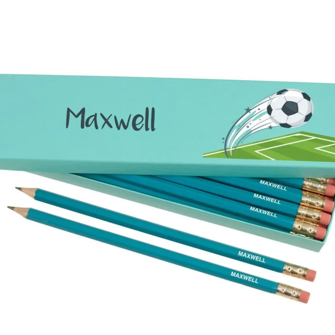 Box of 12 Named HB Pencils - Football