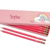 Box of 12 Named HB Pencils - Rainbow Unicorn