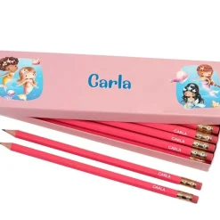 Box of 12 Named HB Pencils - Mermaids