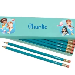Box of 12 Named HB Pencils - Mermaids