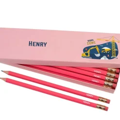 Box of 12 Named HB Pencils - Construction Site