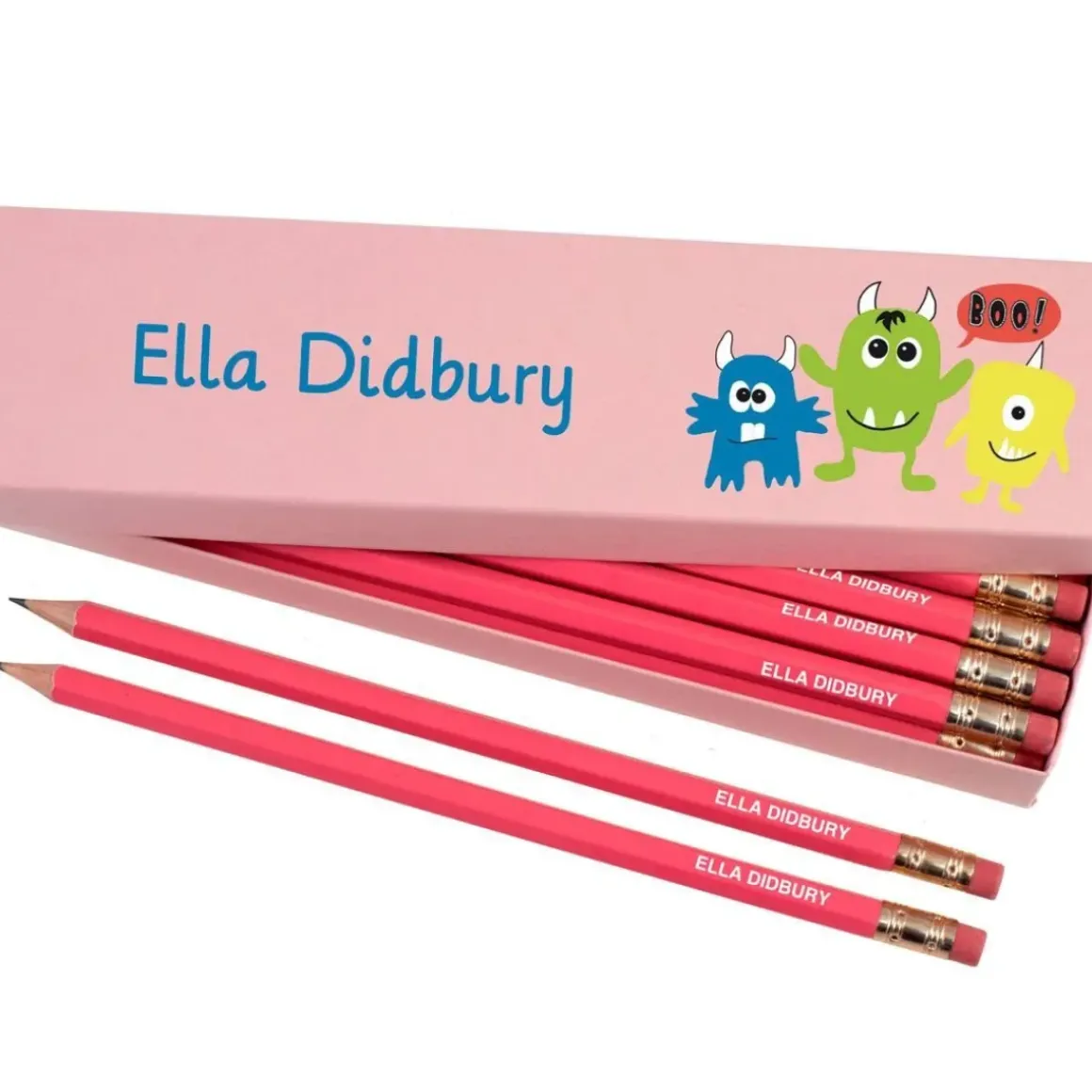 Box of 12 Named HB Pencils - Little Monsters
