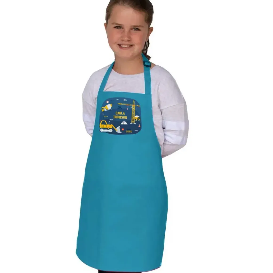 Construction Site Personalised Apron - Age 7-10