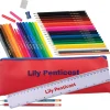 Embroidered Jumbo Pencil Case - Red