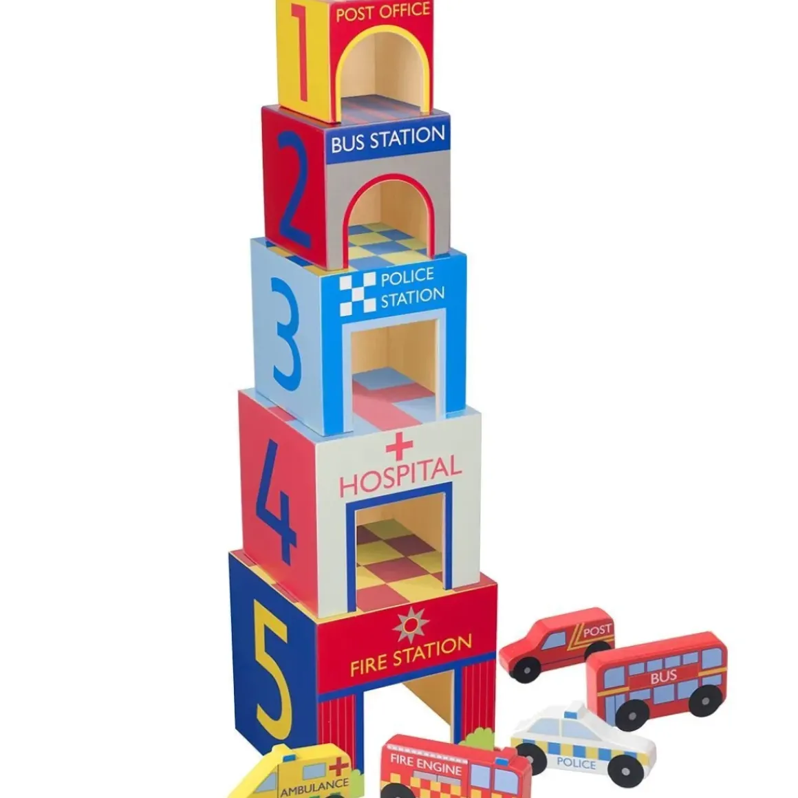 Emergency Services Wooden Stacking Cubes
