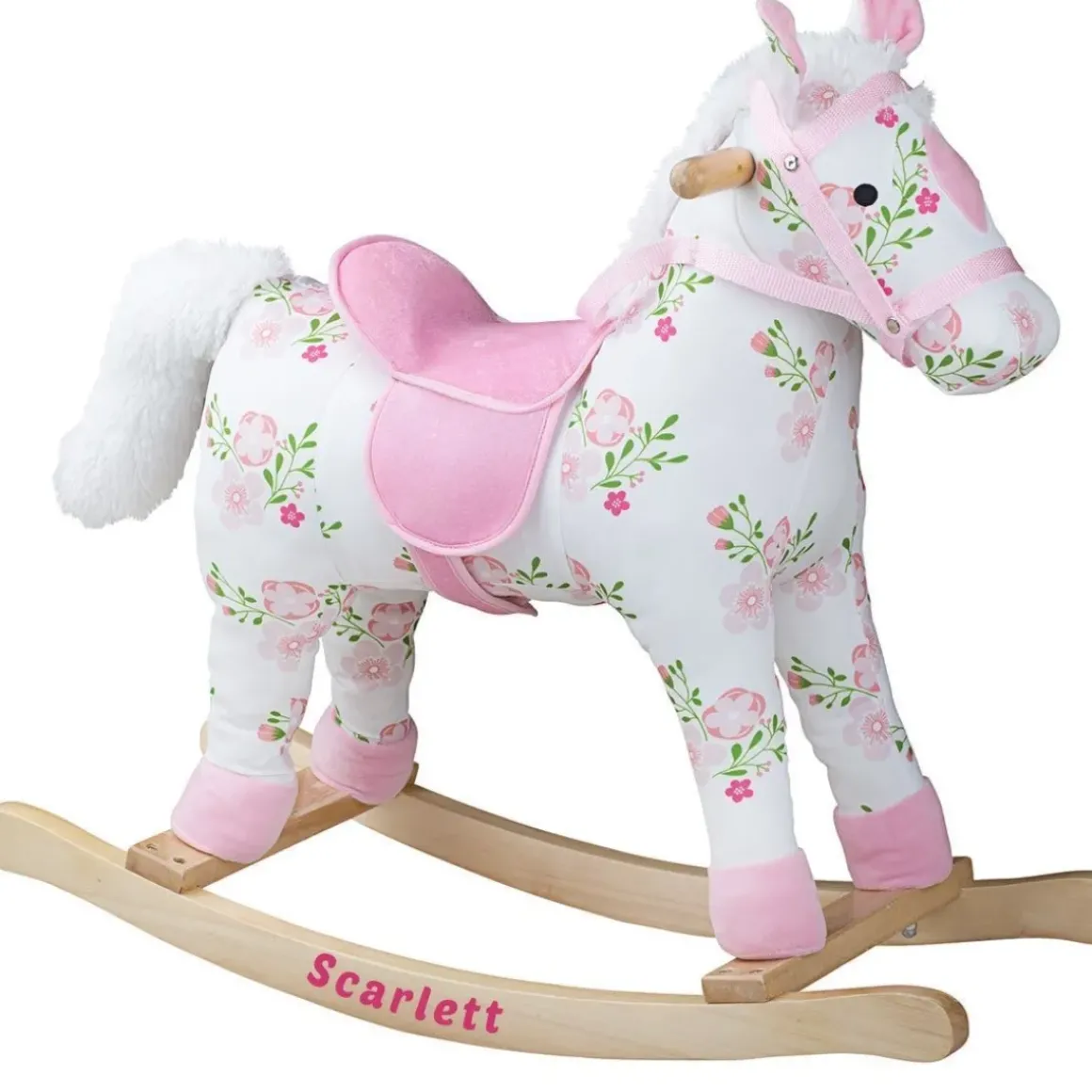 Floral Wooden Rocking Horse