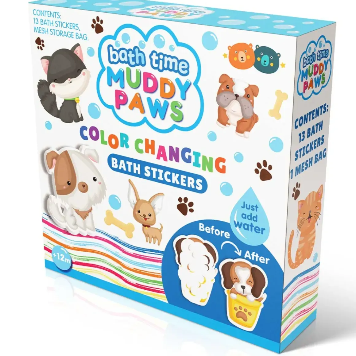 Muddy Paws Colour Changing Bath Stickers