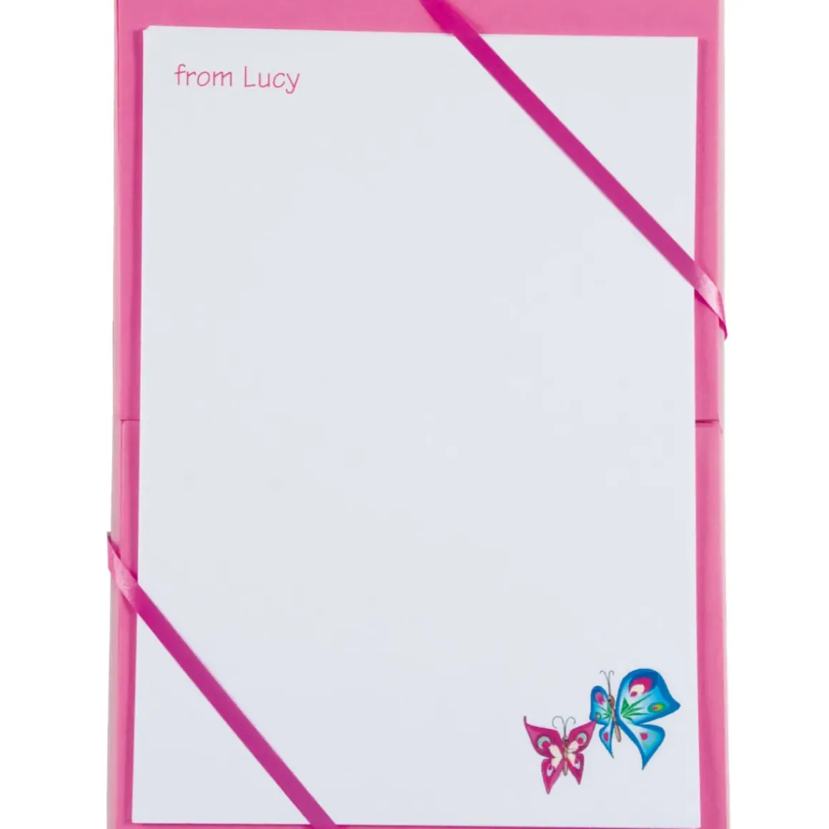 Named Notepaper - Butterfly (Pink)