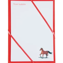 Named Notepaper - Horse (Red)