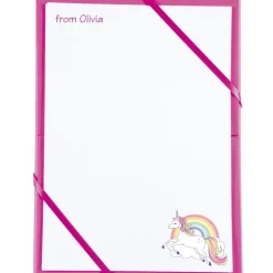 Named Notepaper - Rainbow Unicorn