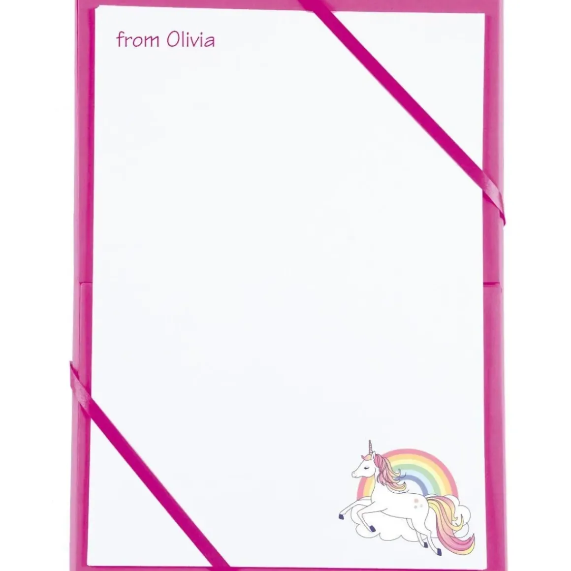 Named Notepaper - Rainbow Unicorn