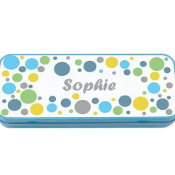 Named Pencil Tin - Blue Bubbles