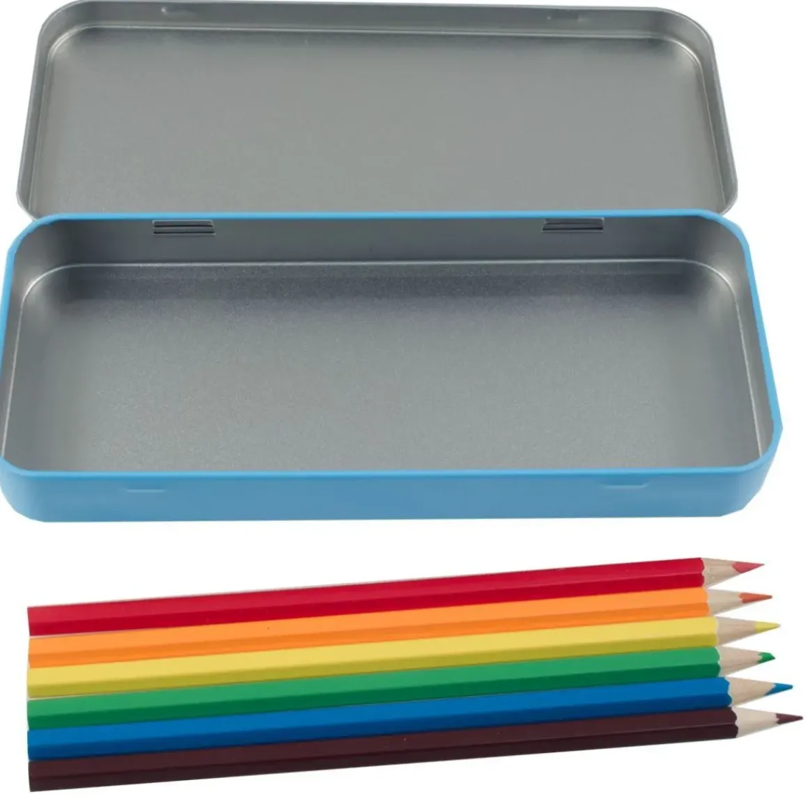 Named Pencil Tin - Blue Stripes