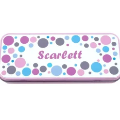 Named Pencil Tin - Pink Bubbles