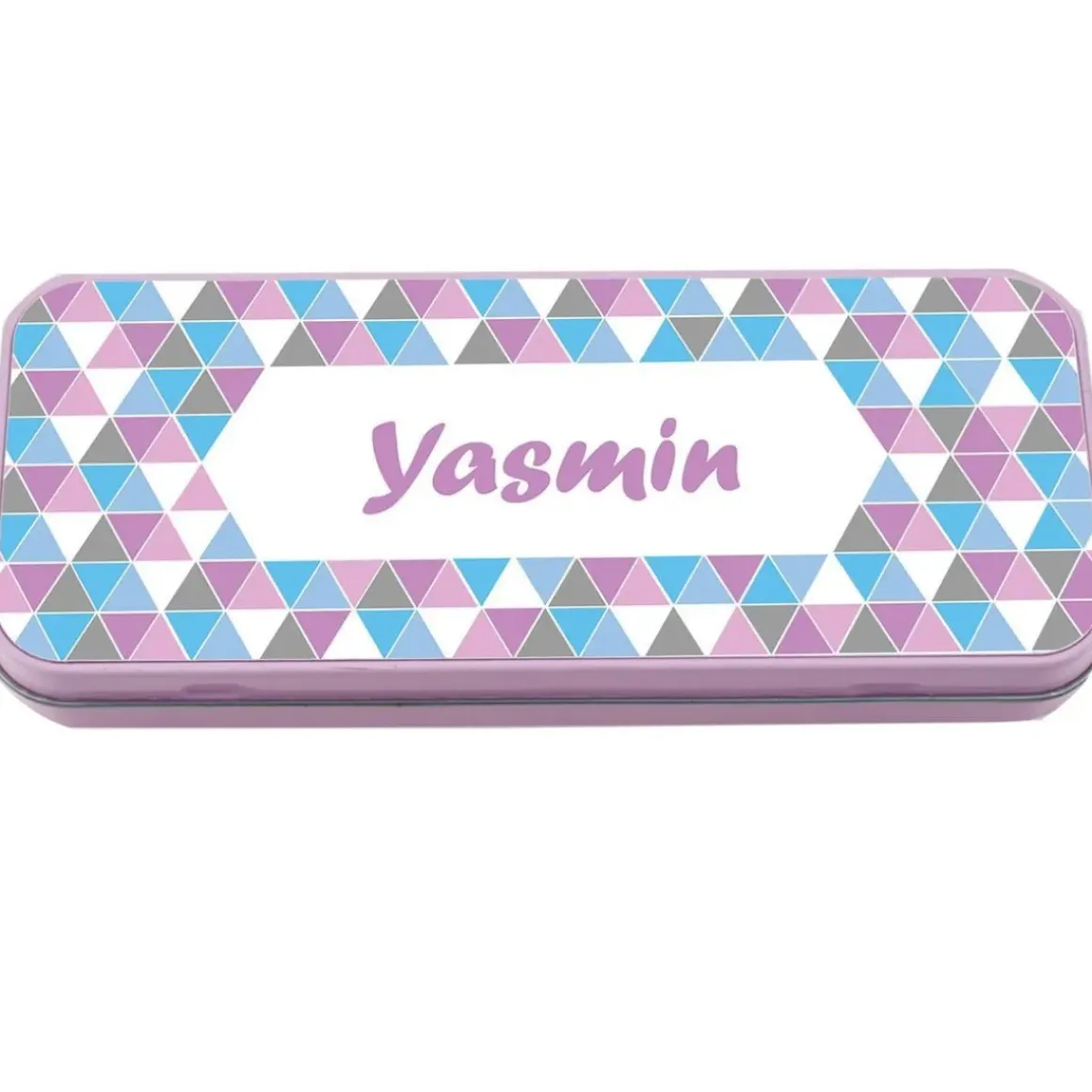 Named Pencil Tin - Pink Geo