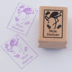 Named Rubber Stamp - Flamingos