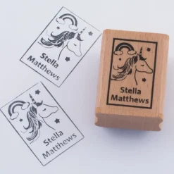 Named Rubber Stamp - Rainbow Unicorn