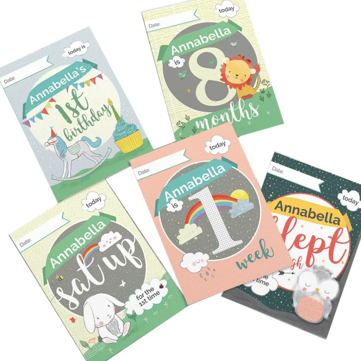 Personalised Baby Milestone Cards