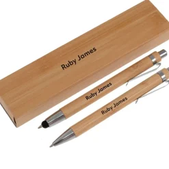 Personalised Bamboo Pen & Pencil Set