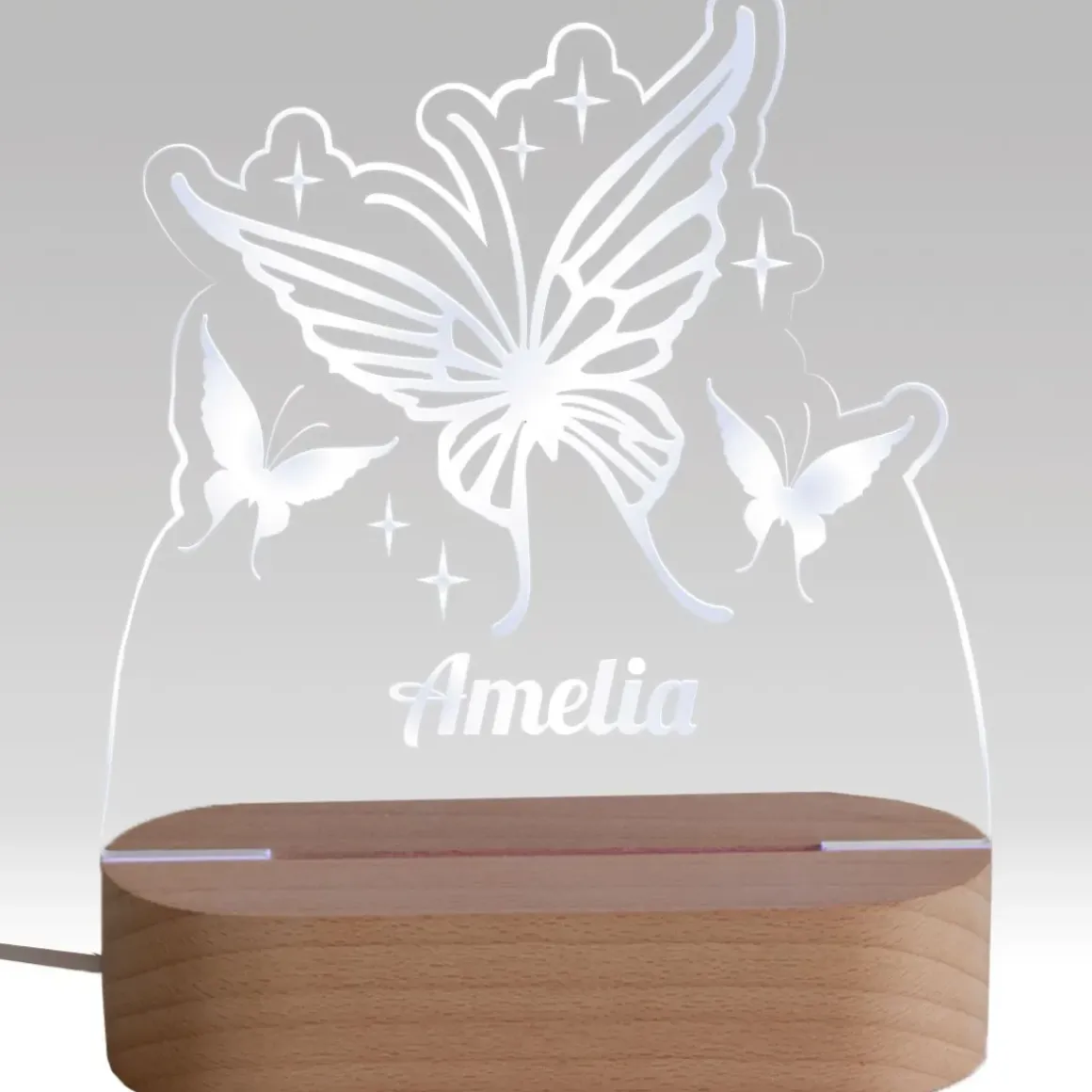 Personalised Butterflies LED Light