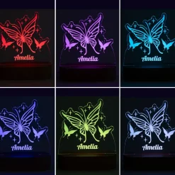 Personalised Butterflies LED Light