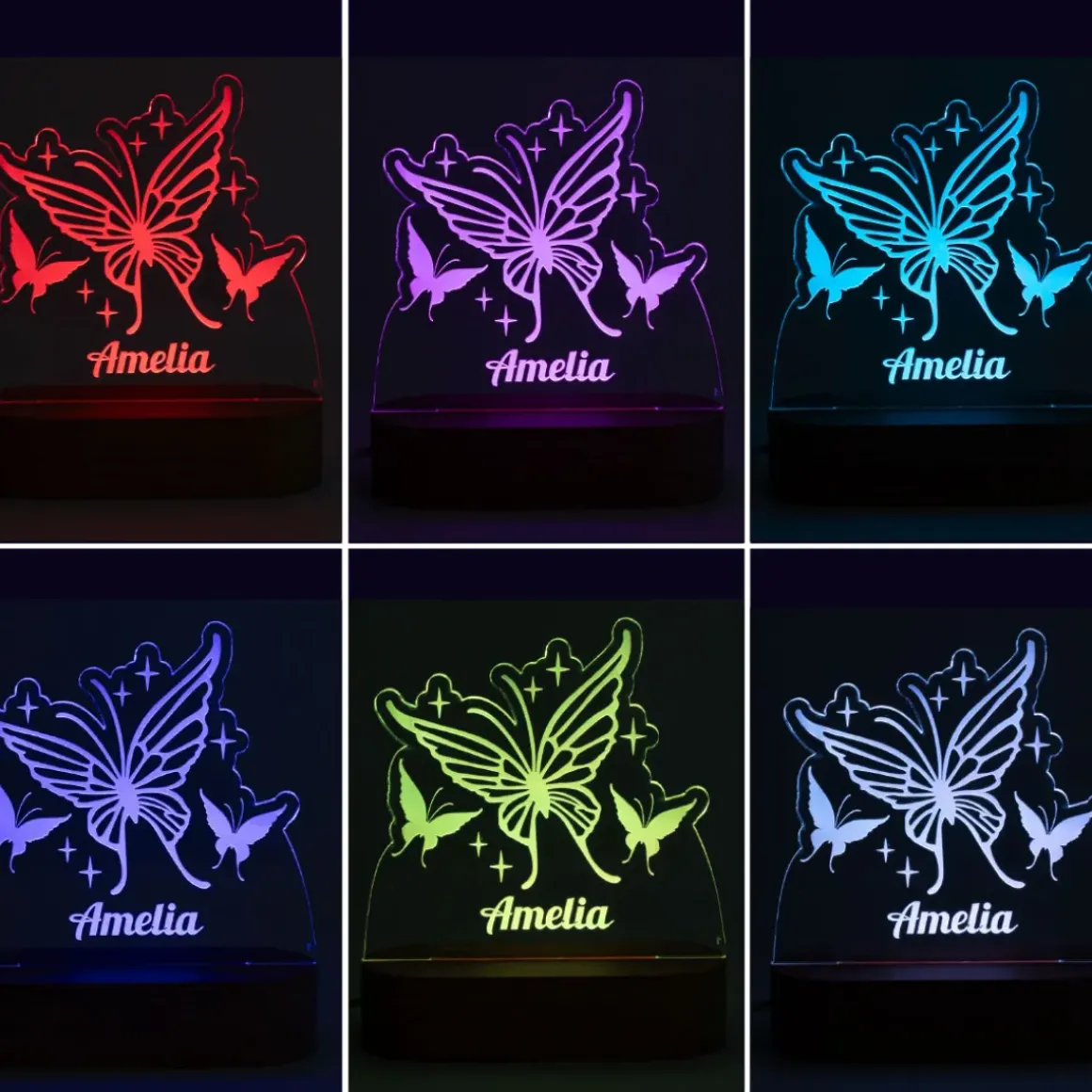 Personalised Butterflies LED Light