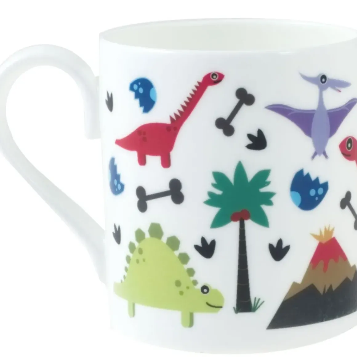 Personalised China Mug - Dinosaurs & Volcanoes