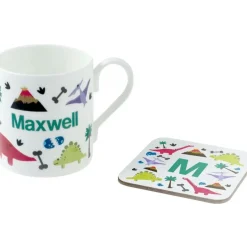 Personalised China Mug - Dinosaurs & Volcanoes
