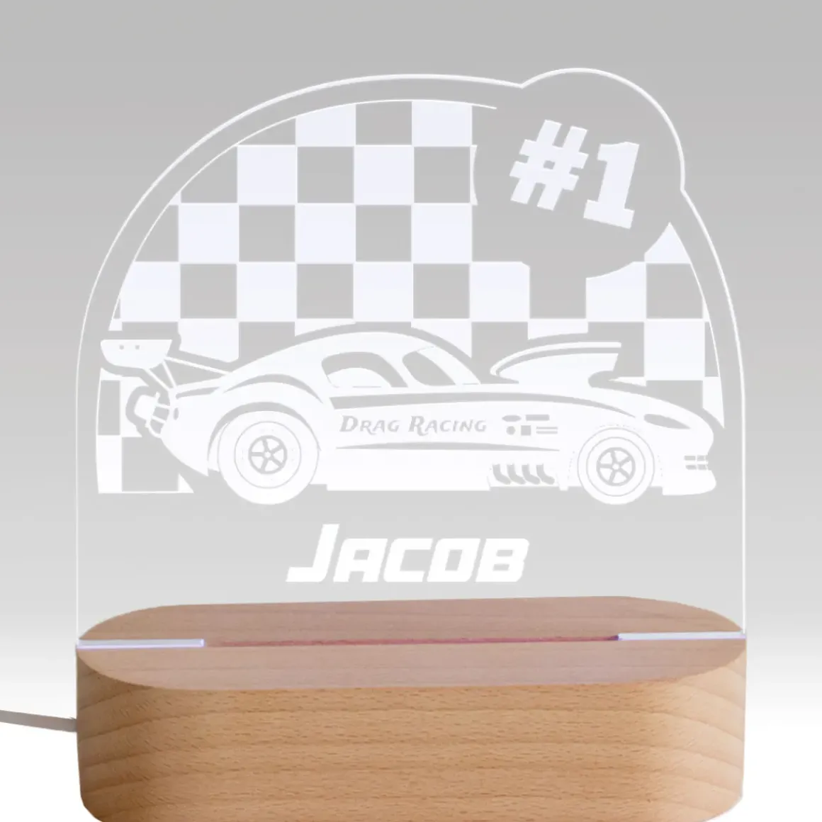 Personalised Crazy Cars LED Light