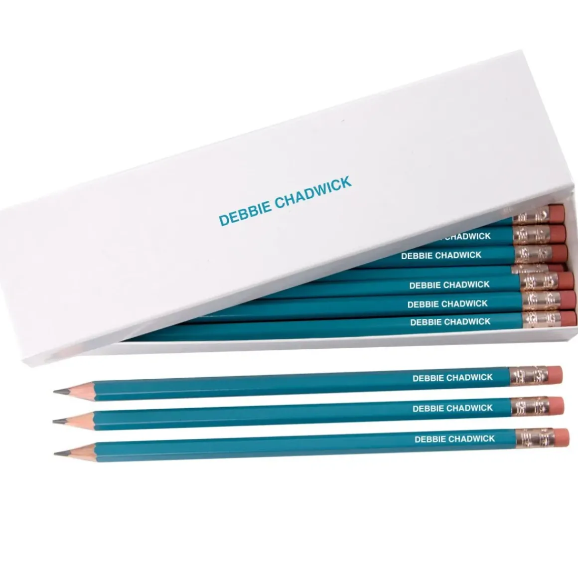 Personalised HB Pencils in White Box
