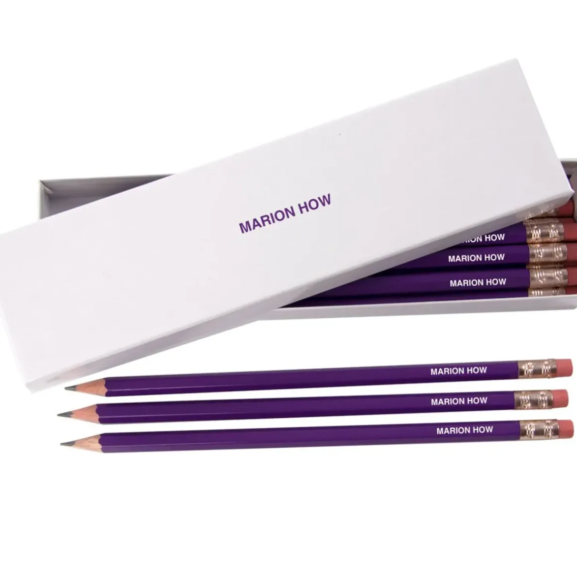 Personalised HB Pencils in White Box