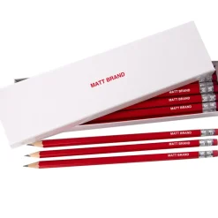 Personalised HB Pencils in White Box
