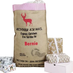 Personalised Hessian Christmas Sack