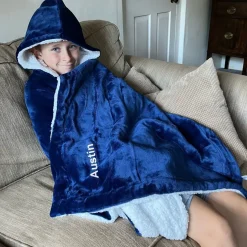 Personalised Hooded Sherpa Blanket