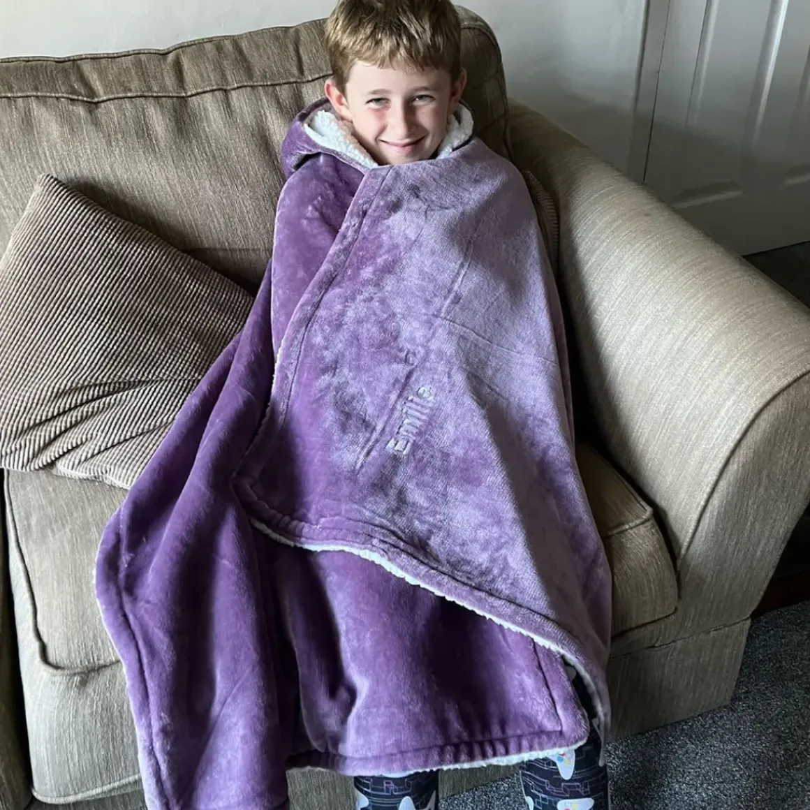 Personalised Hooded Sherpa Blanket