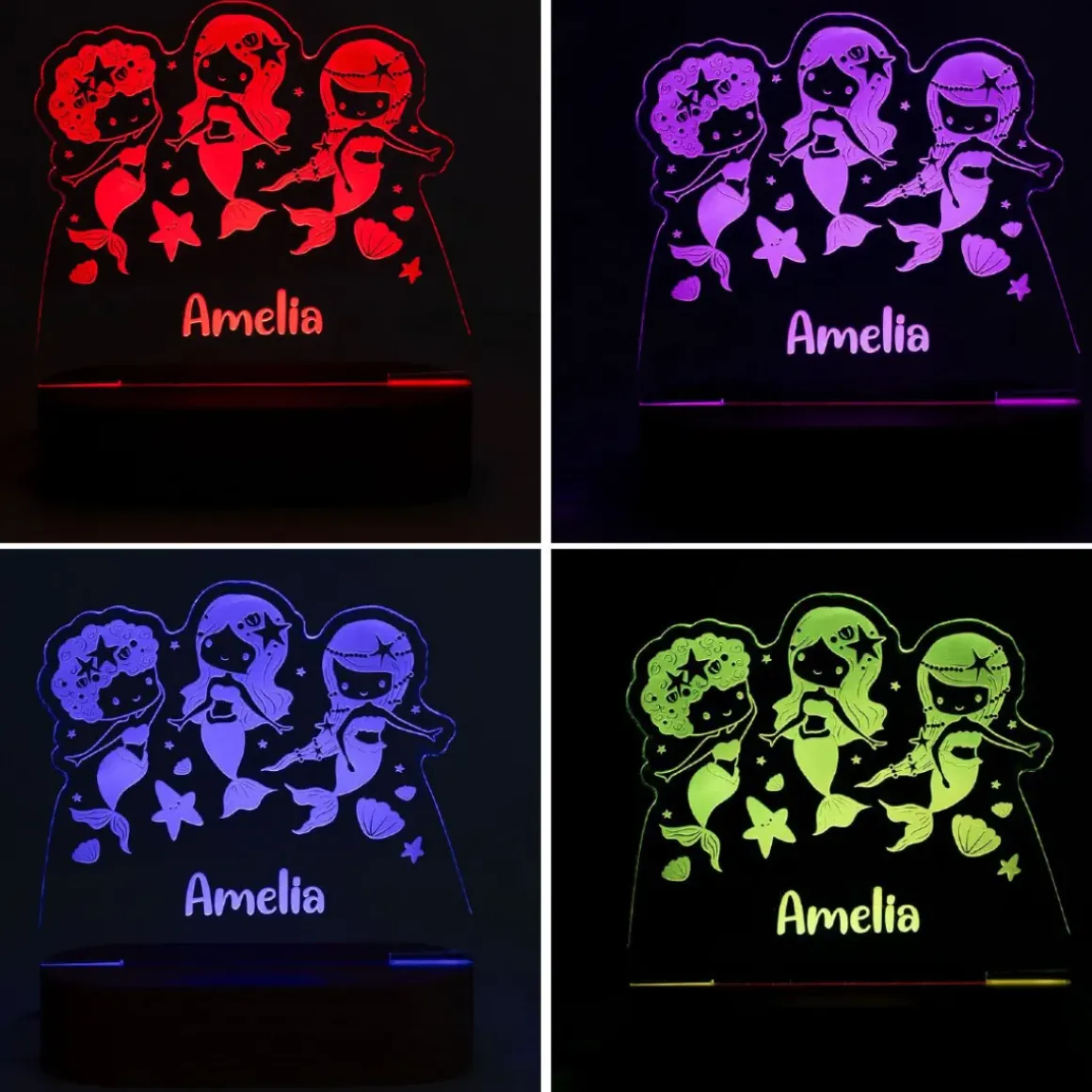 Personalised Mermaids LED Light