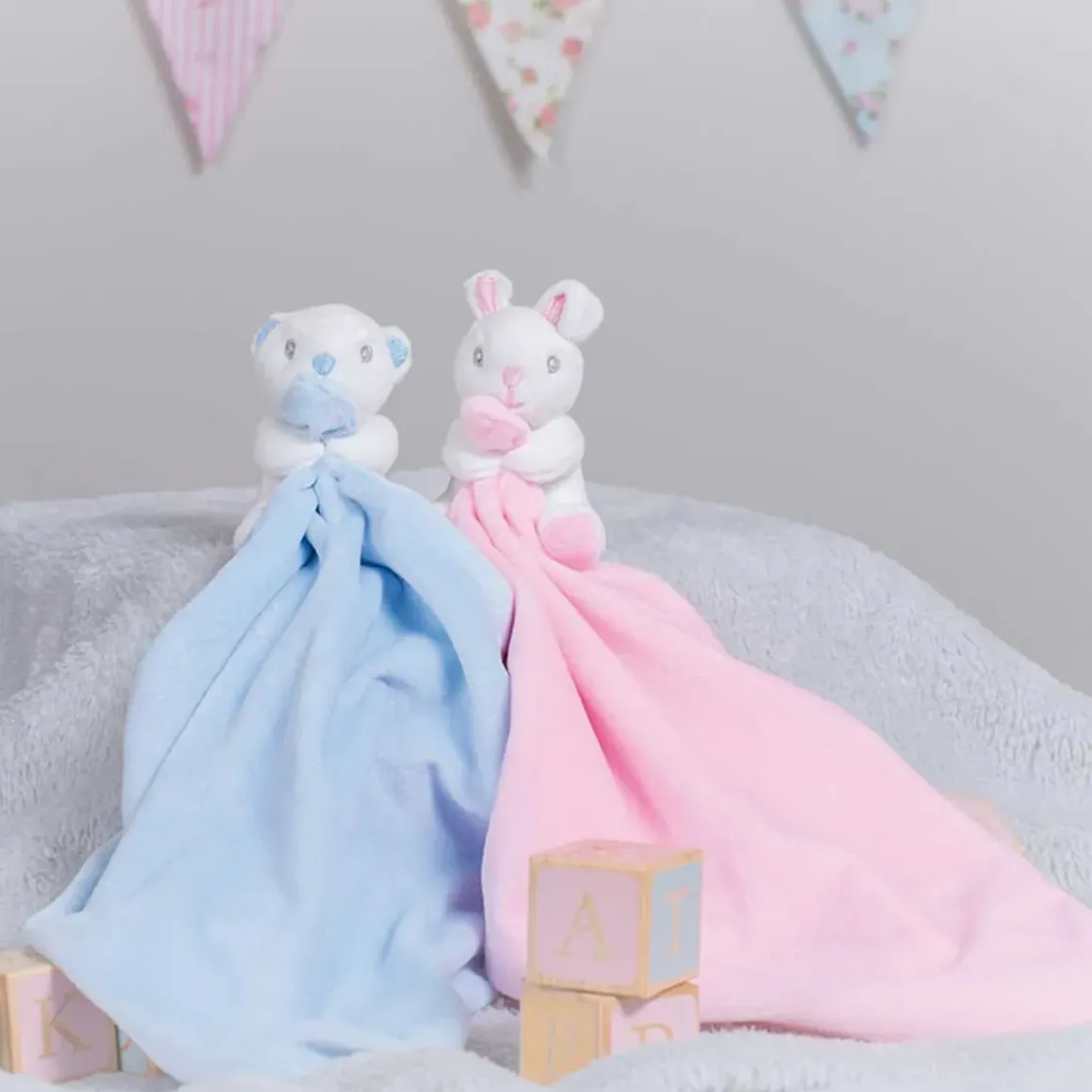 Personalised Pink Rabbit Comforter