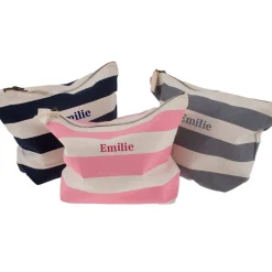 Personalised Striped Accessory Bag