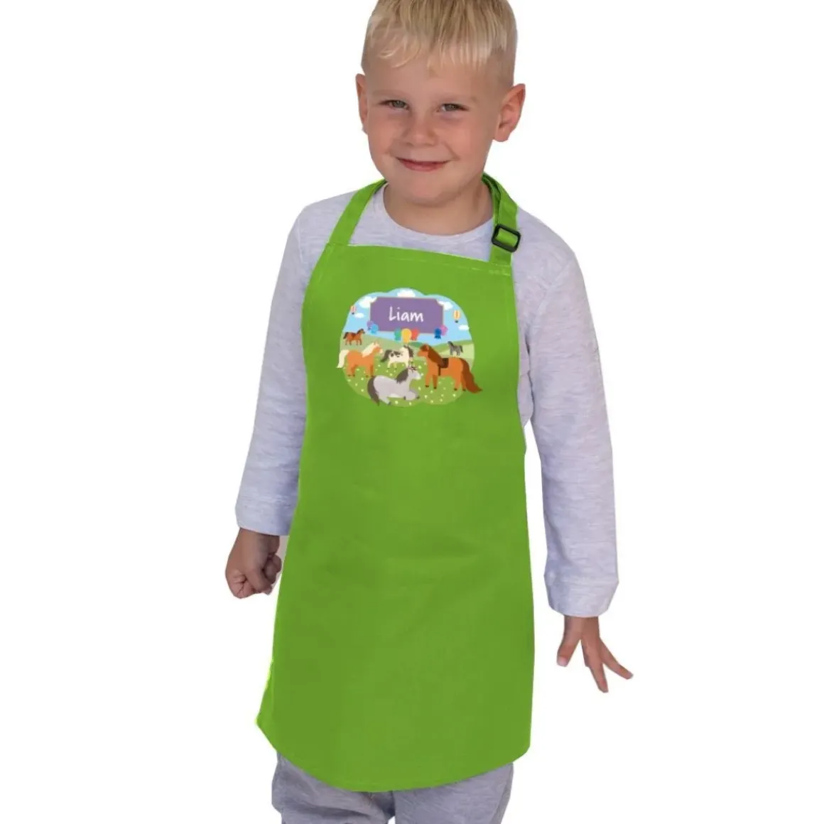 Ponies Personalised Apron - Age 3-6